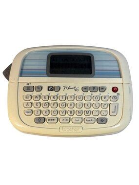Brother P-Touch 90 Label Maker With QWERTY Keyboard & LCD Display Gray/White